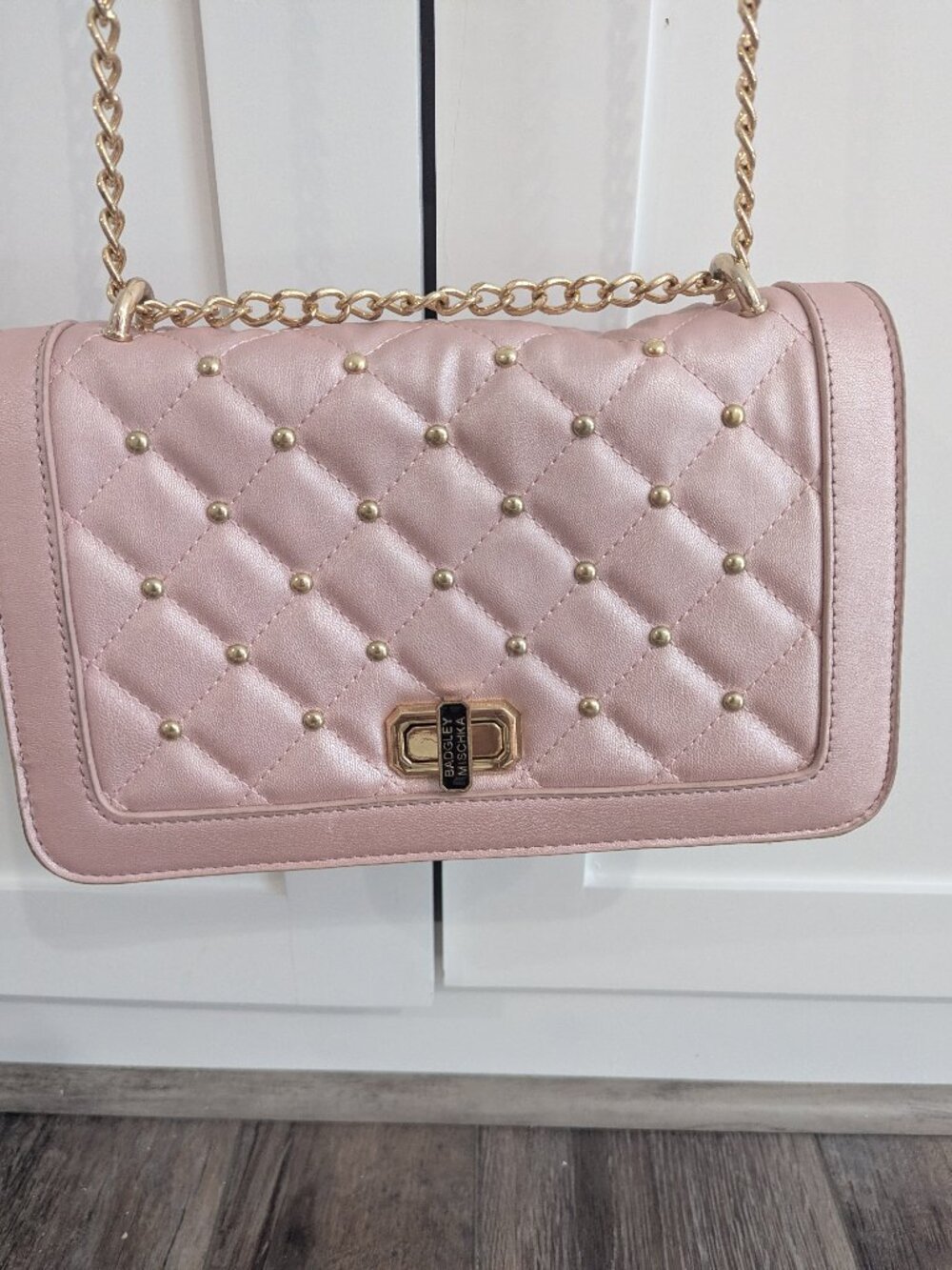Badgley Mischka Quilted Pink Purse